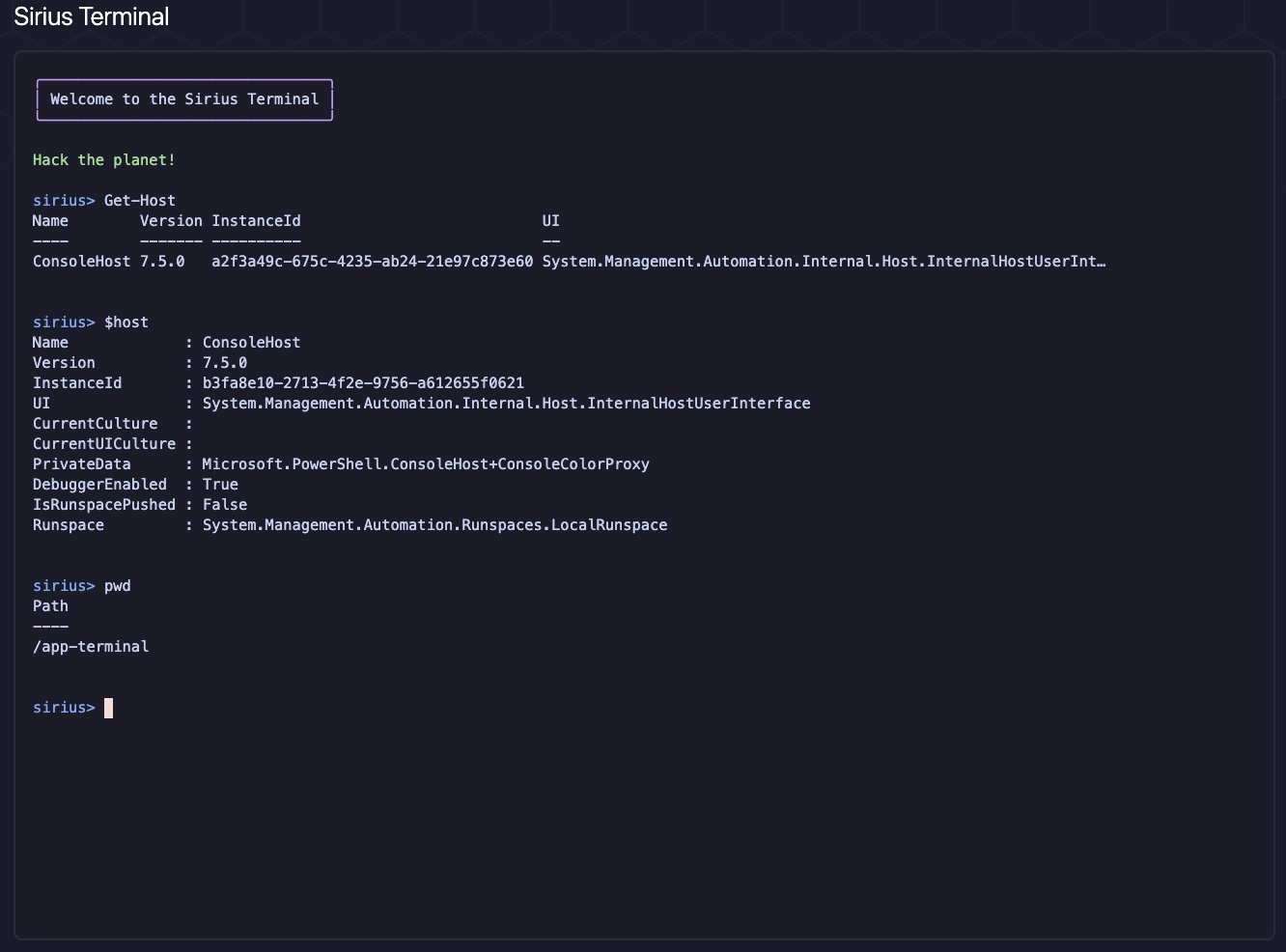Terminal Interface